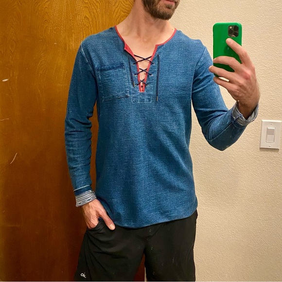 SUPER RARE Scotch and Soda V-neck Jean Shirt - Picture 4 of 11